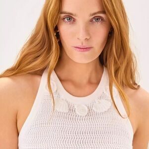 🆕 Lilly Pulitzer EMRA SWEATER TANK in “Resort White” MSRP $128 NWT sz LG